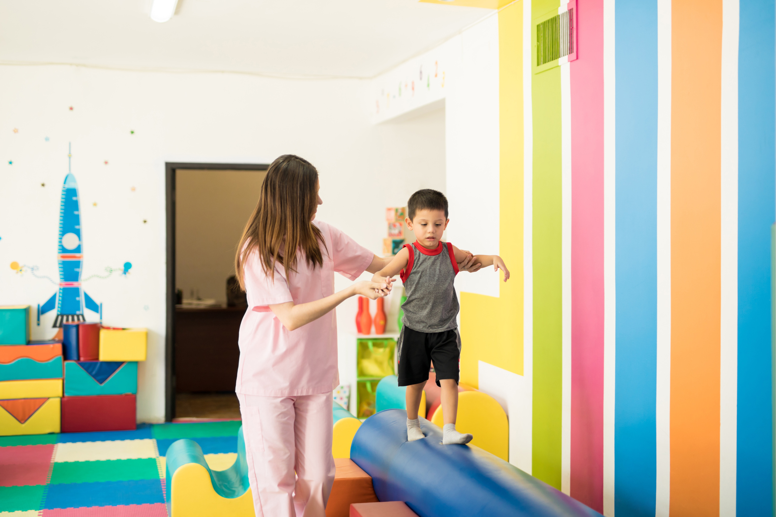 Little boy working on his balance